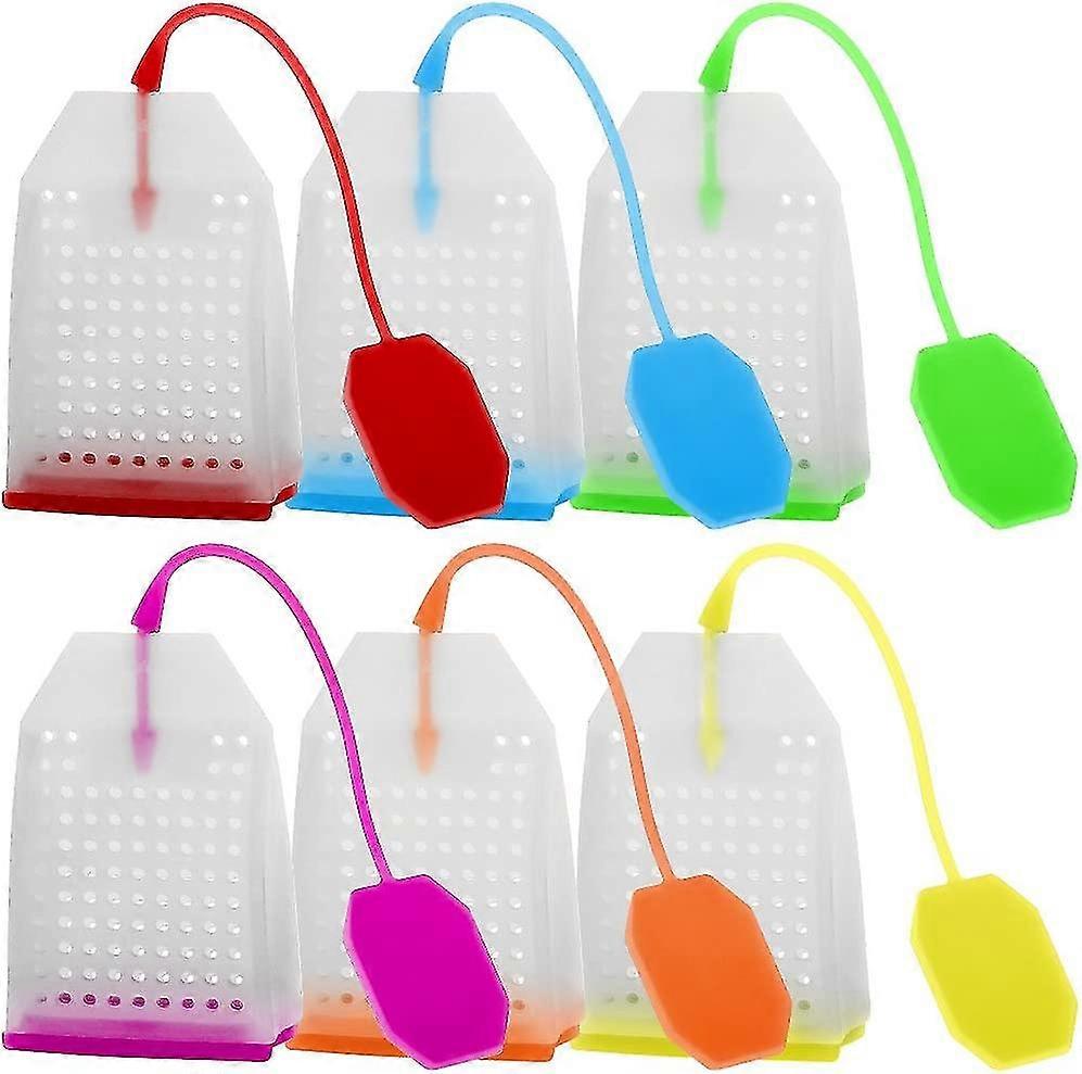6-Pack Silicone Tea Infusers, Reusable Loose Leaf Strainers, Multi-Color