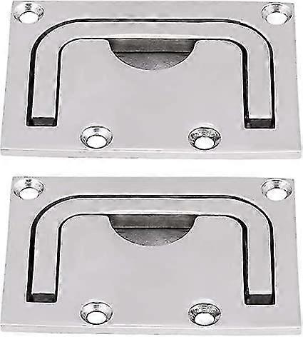 Flush Pull Handle, Stainless Steel Boat Recessed Handle Boat Hatch Pull Handle Cabinet Lift Pull Handle For Marine Yacht (2pcssilver)