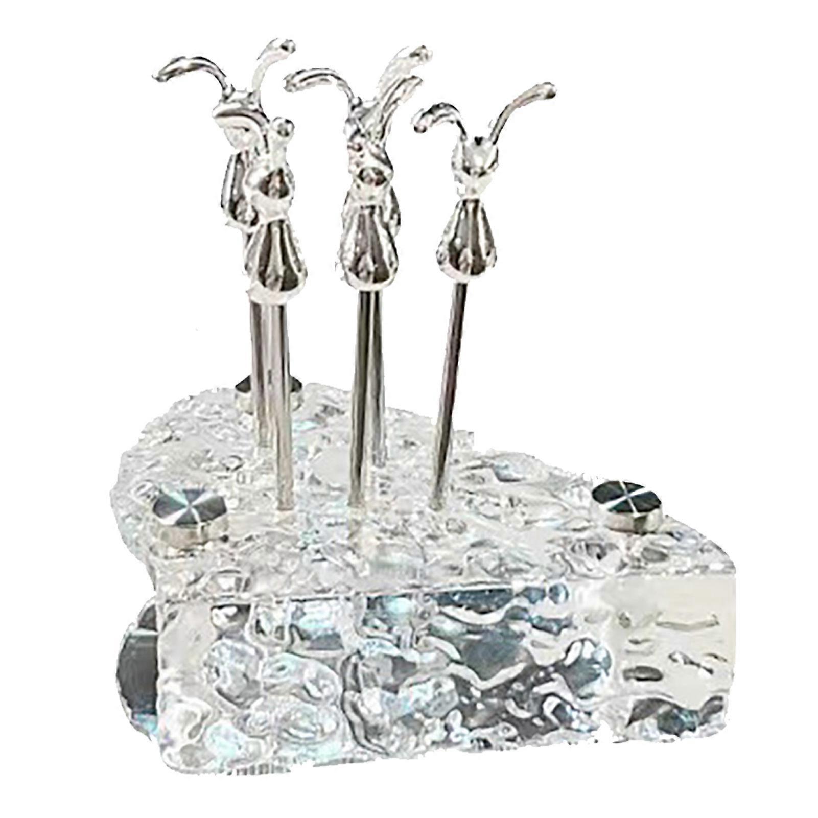 Rabbit Shape Fruit Fork Set Stainless Steel Fruit Stick Small Dessert Cake Fork for Party