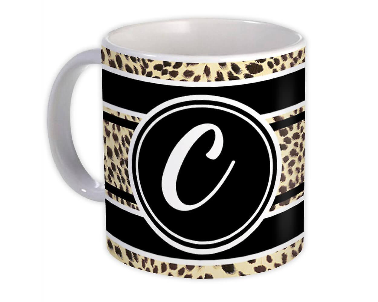 Hediye Kupa: Monogram Harf C Cheetah