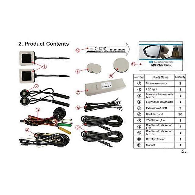 Car Blind Spot Detection System BSM Millimeter Wave Radar Microwave Blind Spot Monitoring Change Lane Aided Parking Sensor
