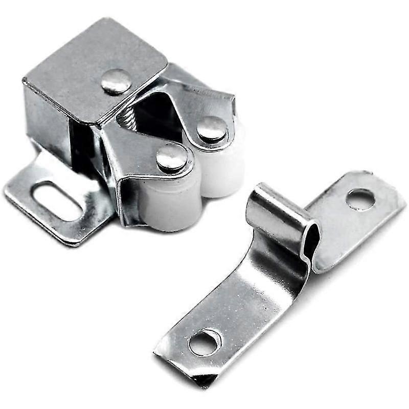 12 Pcs Latches Zinc Plated Double Roller for Cabinet Closet Drawer