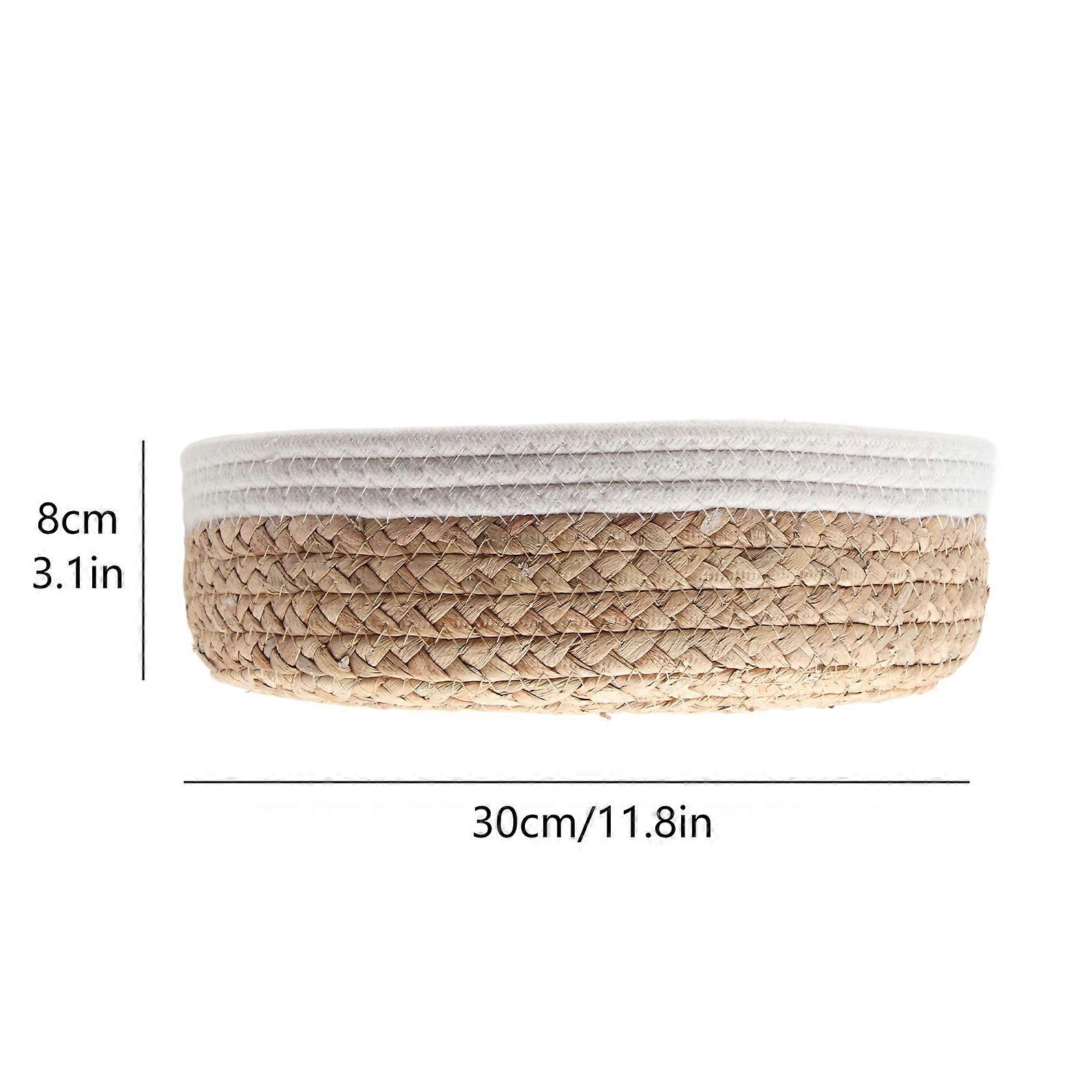 Woven Storage Basket Rectangular Organizer Bins with Cloth Lining for Clothes and Toys