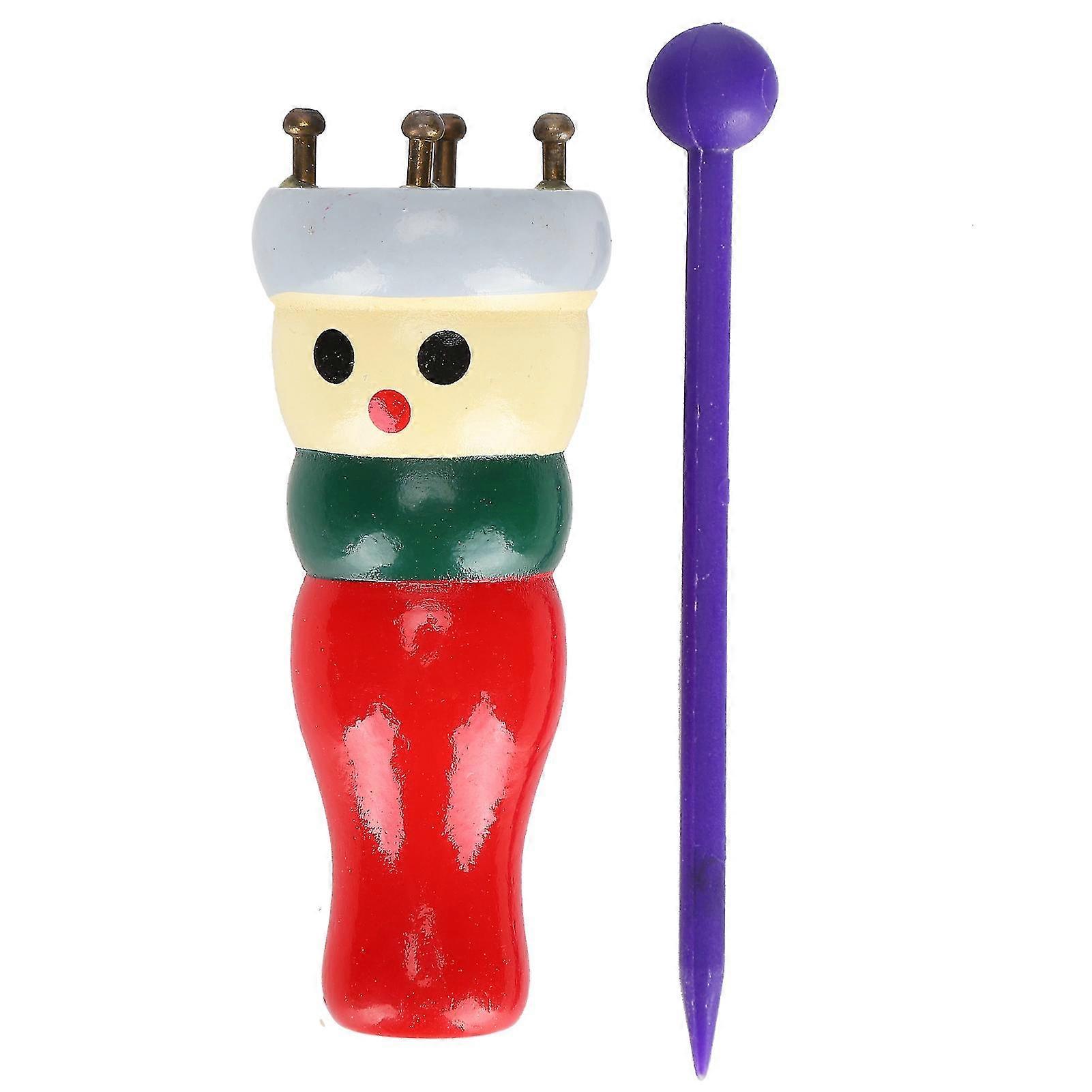4 Peg Wooden Handy Yarn Knitter with Needle Craft DIY Tool