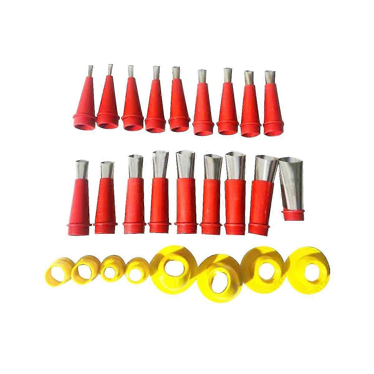 Kit de Acabamento de Calafetagem 18 PCes Aplicadores de Bico de Calafetagem de Aço Inoxidável com 8 Bases de Conexão Fo