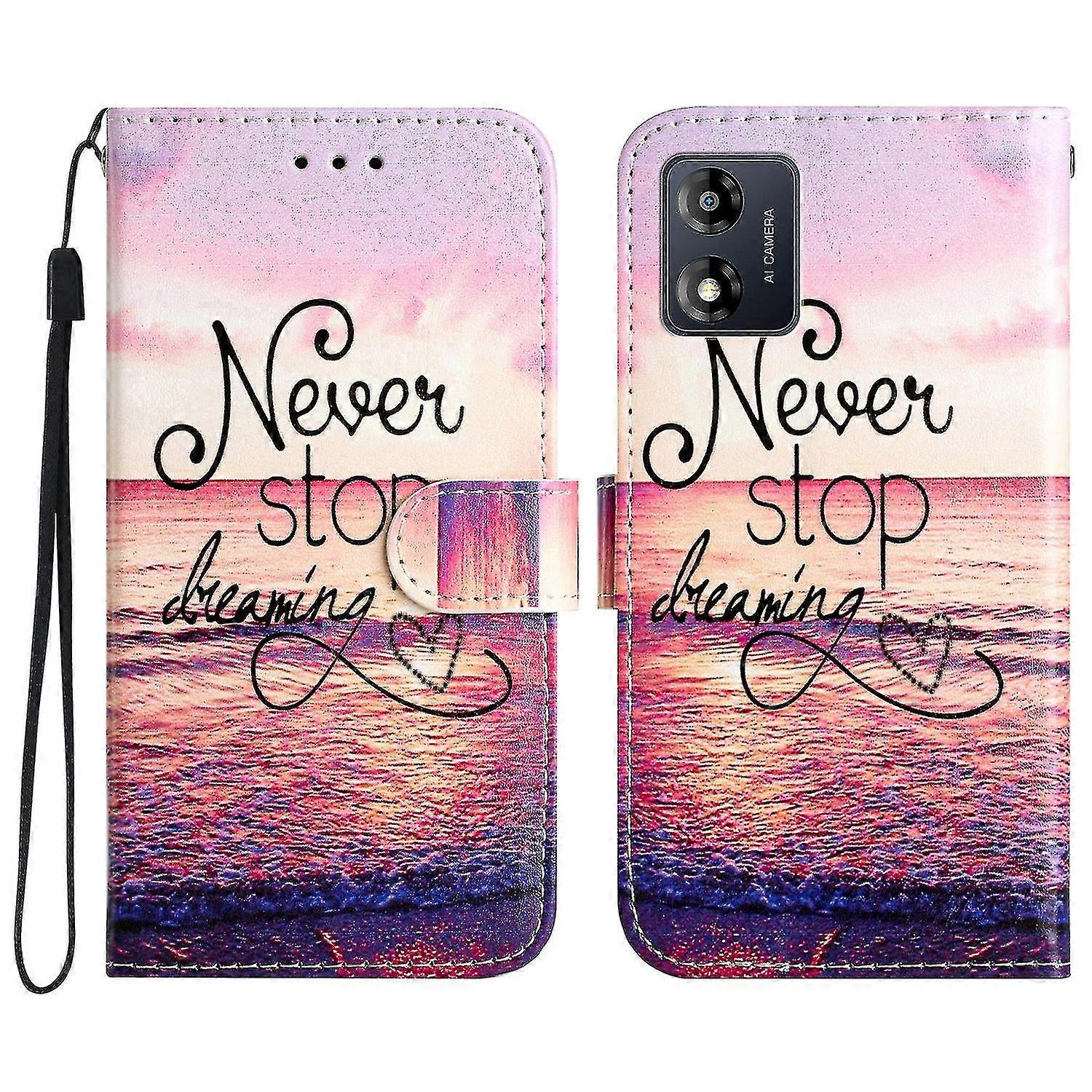 For Motorola Moto E13 4g Pattern Printing Pu Leather Phone Wallet Case Stand Cover