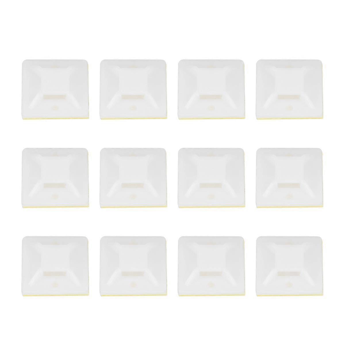 100個ケーブルタイホルダー自己接着ジップタイマウントベースホームオフィス用(ホワイト)