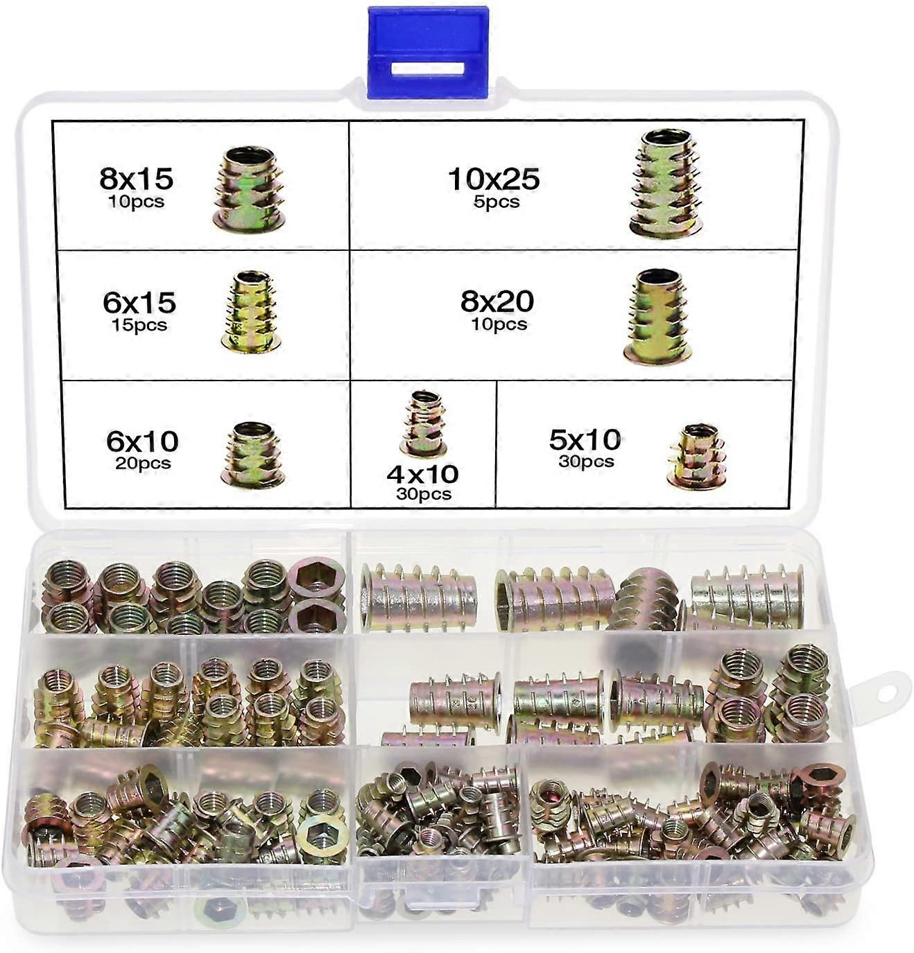 High Precision Zinc Alloy Hex Nuts for Wood Furniture with Thread Inserts