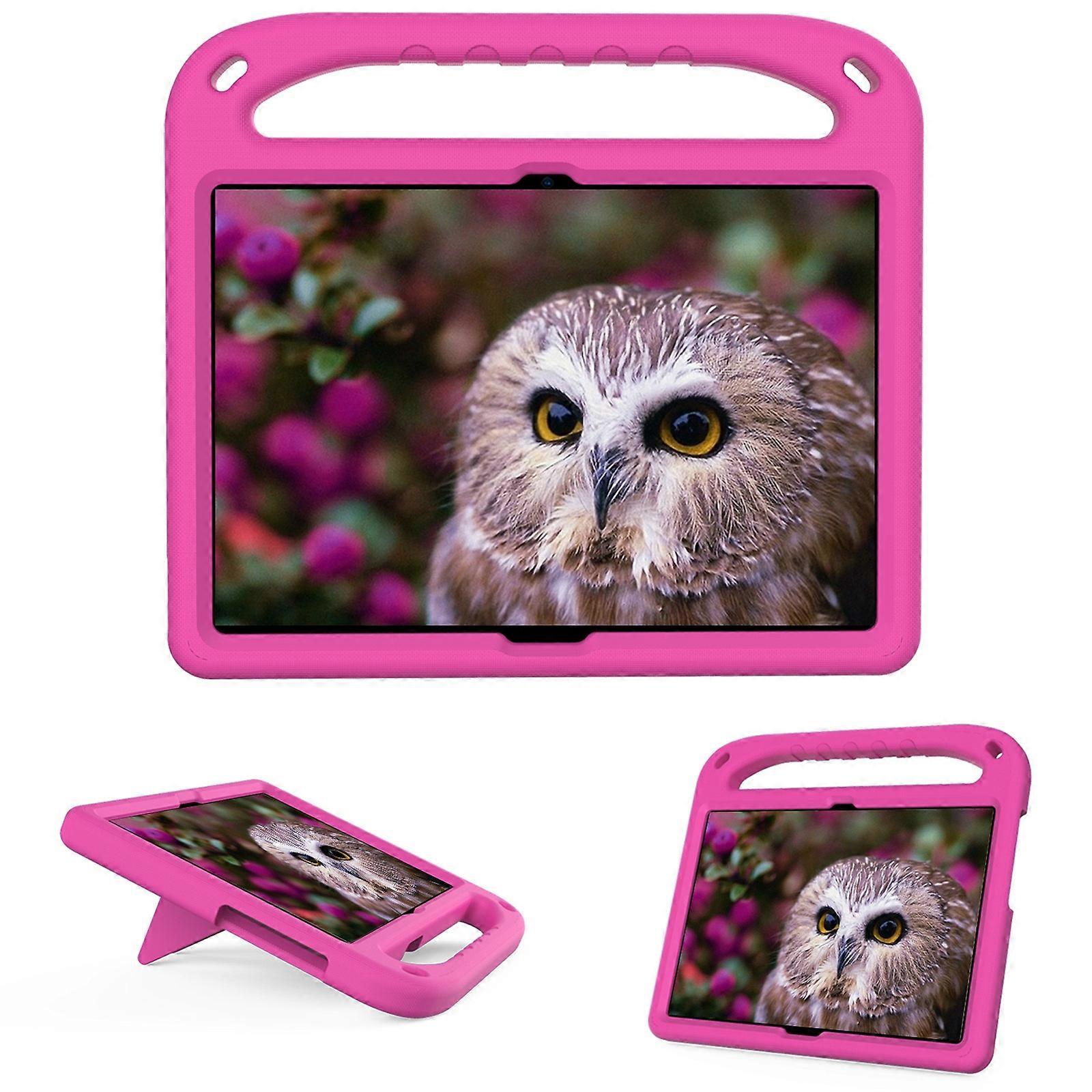 Tablet Case For Lenovo M10 FHD REL TB-X605FC / TB-X605LC Handle Portable EVA Shockproof Anti Falling Protective Case with Triangle Holder(Rose Red)