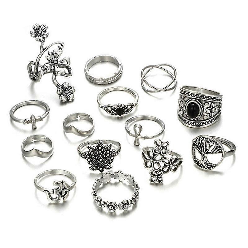 Exquisite Boho Stackable Knuckle Ring 14pcs Midi Finger Tip Rings for Birthday