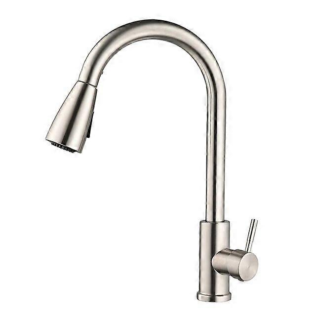 Brushed Nickel Kitchen Faucet Single Hole Pull Out Spout Kitchen Sink Mixer Tap Stream Sprayer Head Chrome/Black Mixer Tap