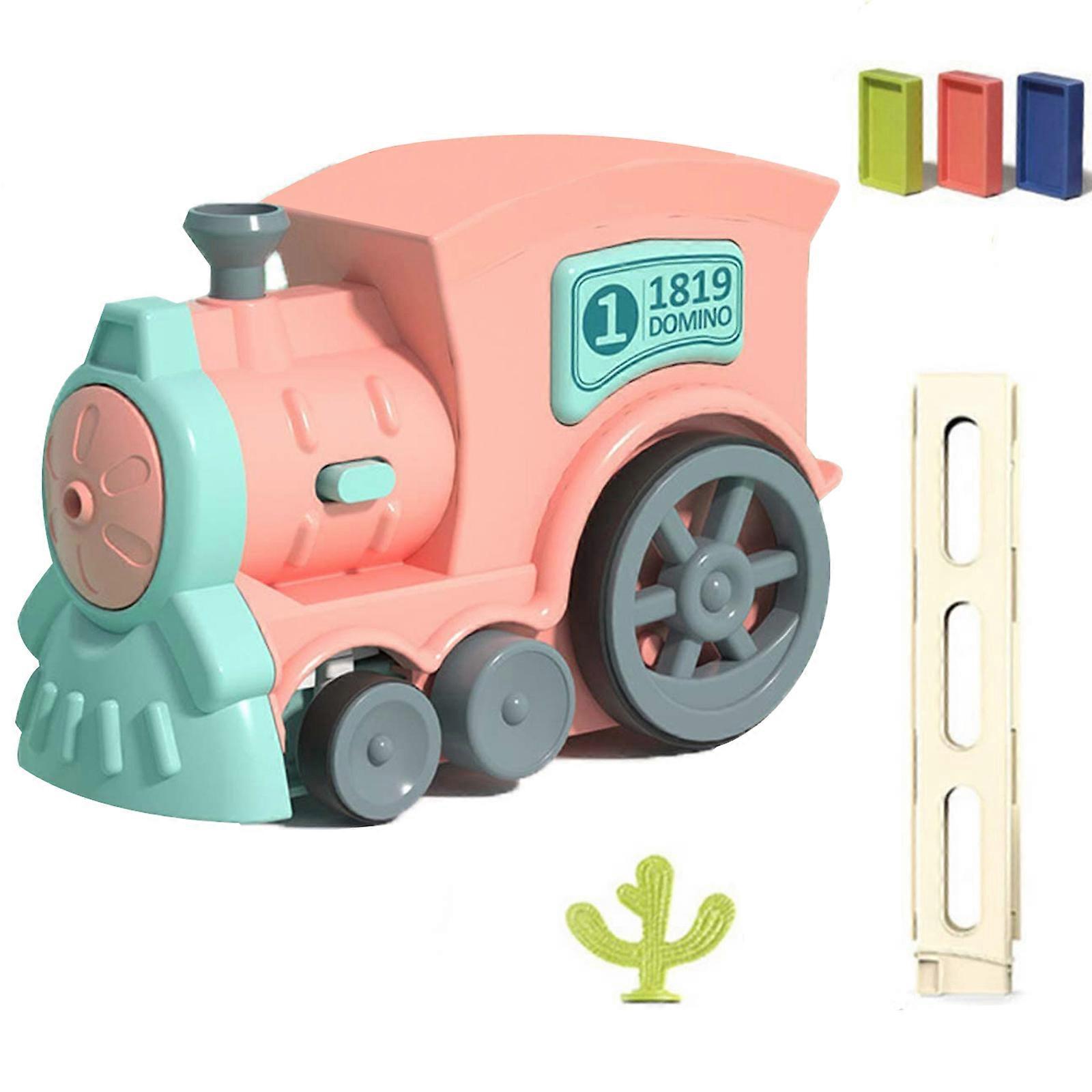 Domino Train Toy Set, Automatic Domino Train Set with Upgrade Domino Blocks for Kids ,Domino Train Toy Set for Boys and Girls Age 3-12