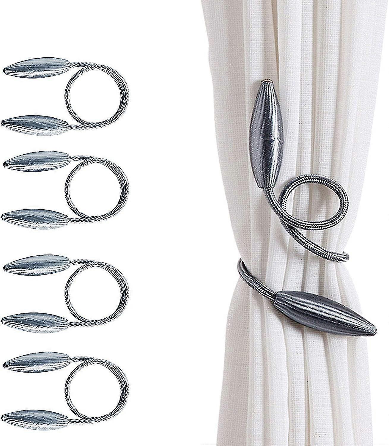 Curtain Tiebacks, 4 Pack Decorative Curtain Holdbacks, 21 Inch Creative Window Drape Twist Tie Backs Curtain Holders, Decorative Draperies Holdbacks F