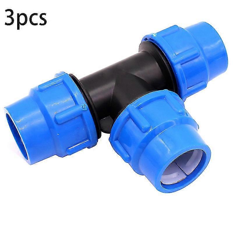 3pcs Pe Quick Connect Tee Water Pipe Plastic Quick Connect Fittings