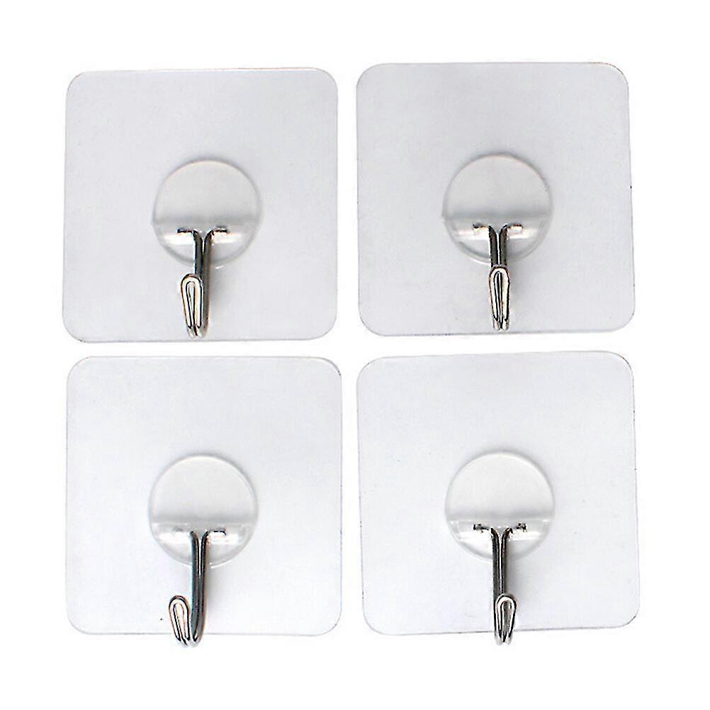 8pcs Strong Adhesive Wall Hook Transparent Hooks Seamless Stick Hook Kitchen Wall Hanger