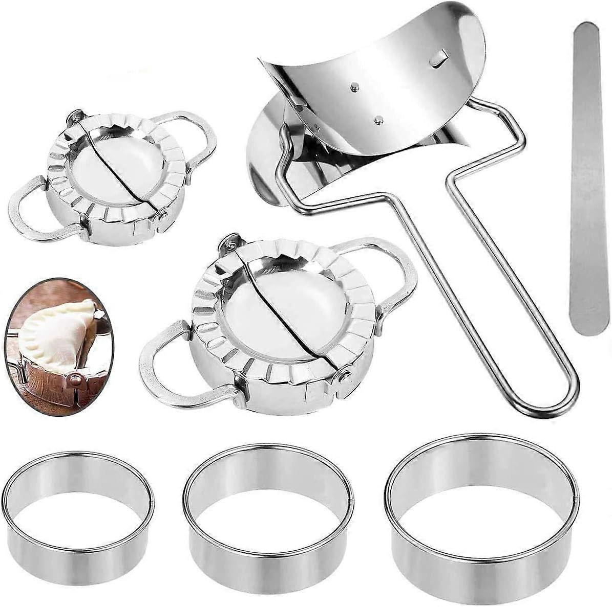 Ravioli Maker and Ravioli Cutter, Set of 7 Stainless Steel Molds Utensils, Pie Crimper Pastry Tools Dumpling Ravioli Mold