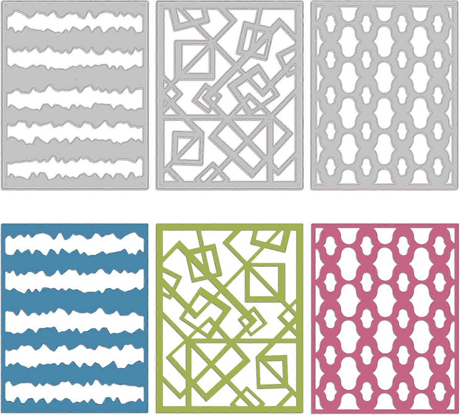 3Pcs 3 Styles Carbon Steel Cutting Dies Stencils for DIY Scrapbooking Photo Album Decorative Embossing Paper Card Stainless Steel Color Mixed Patterns