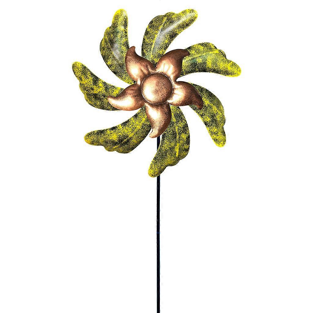 Green Leaf for Sun Flower Wind Spinner Rotating Windmill Stake Garden Decor Iron
