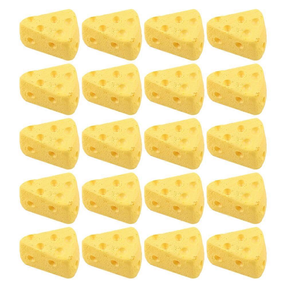 50Pcs Artificial Simulation Cakes Dessert Models Fake Cheese Props (Yellow)