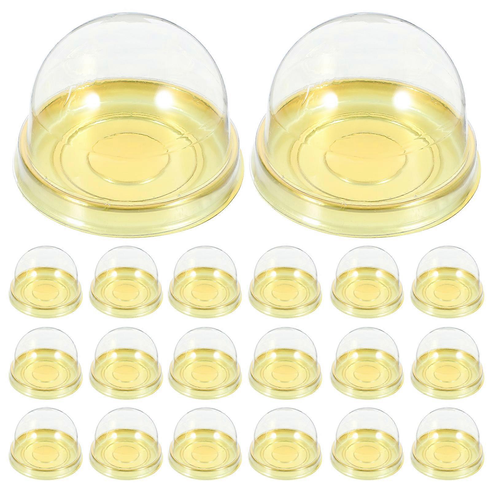 50pcs Mooncakes Boxes Single Cupcake Container Mini Cupcake Box Muffin Dome Moon Cake Single Container Boxes