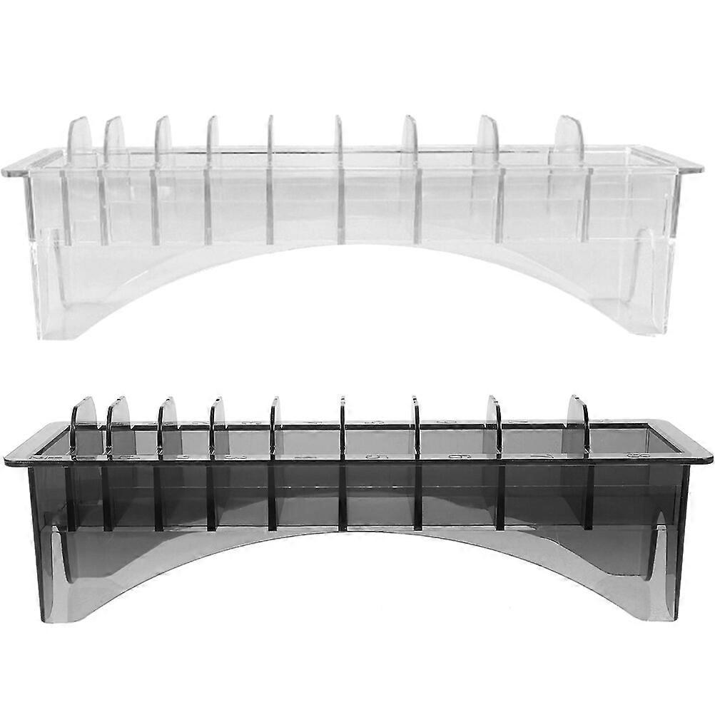 2 pcs Rectangular Guide Comb Box Plastic Guide Comb Storage Box Clear Clipper Comb Holders