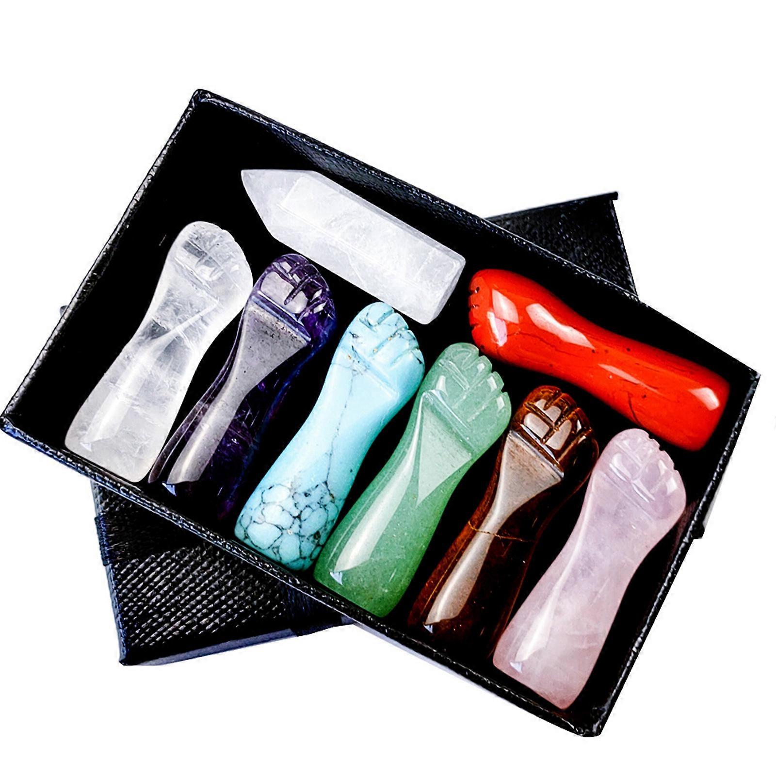 クリスタルストーンセットナチュラルアメジストタイガーアイレイキジェムストーンピラーストーンホームベッドルームリビングルームデコレーション用