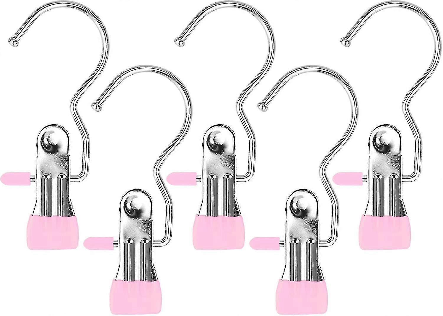 Stainless Steel Laundry Hooks Clip, 8pcs Anti-slip Boot Laundry Portable Hanging (black)