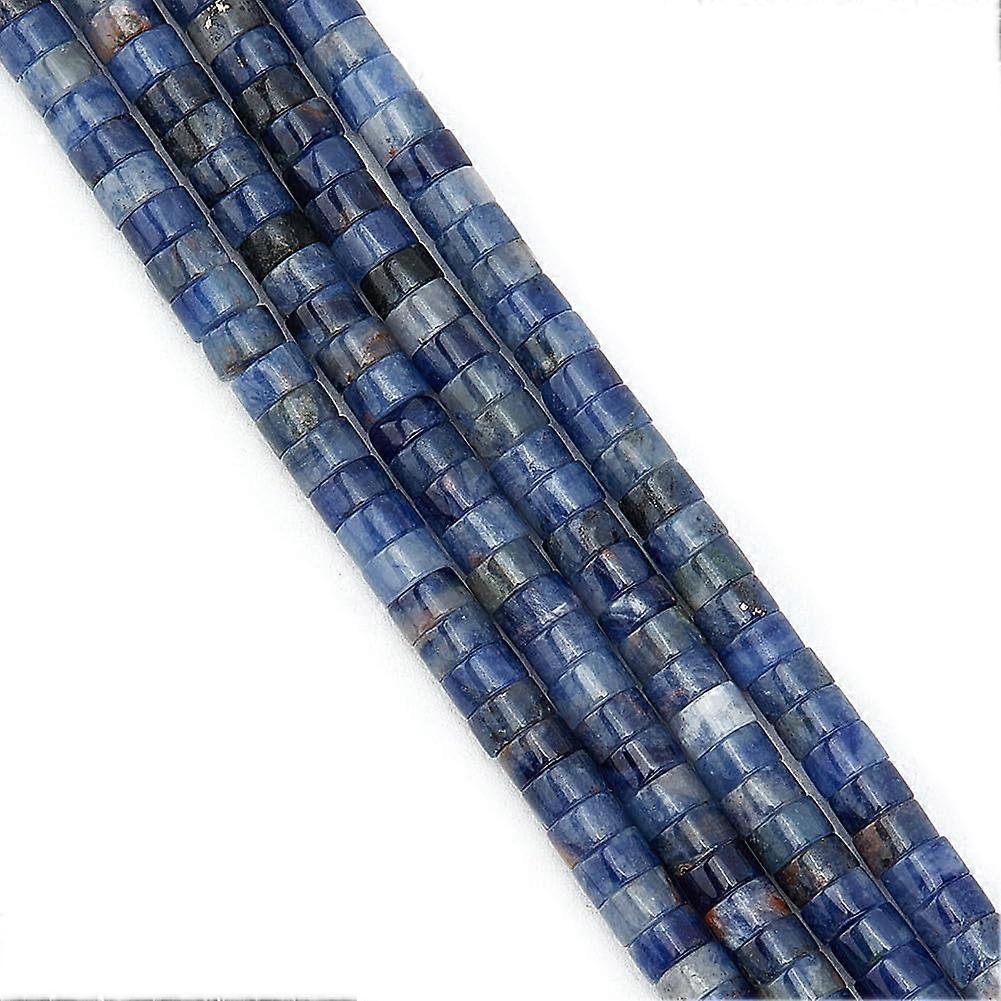 334 Pcs Blue Sodalite Beads 4mm Natural Disc Stone Beads Flat Round Beads Loose Spacer Bead Smooth Crystal Beads Strand for Necklace Bracelet Jewelry