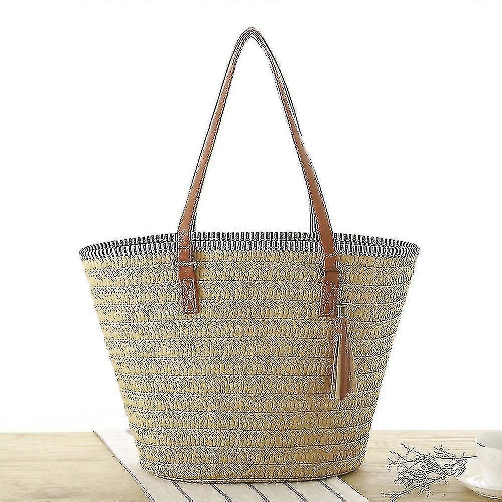 Weave Schouder Stro Tas Dames Tas Bedtas Schouder Strandtas Handheld