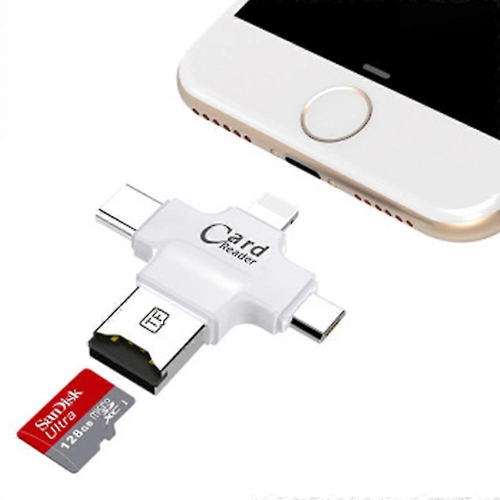 4 en 1 Tf Micro SD Adapter External Stora Memory Expans er Connector compatible con Android Mac PC