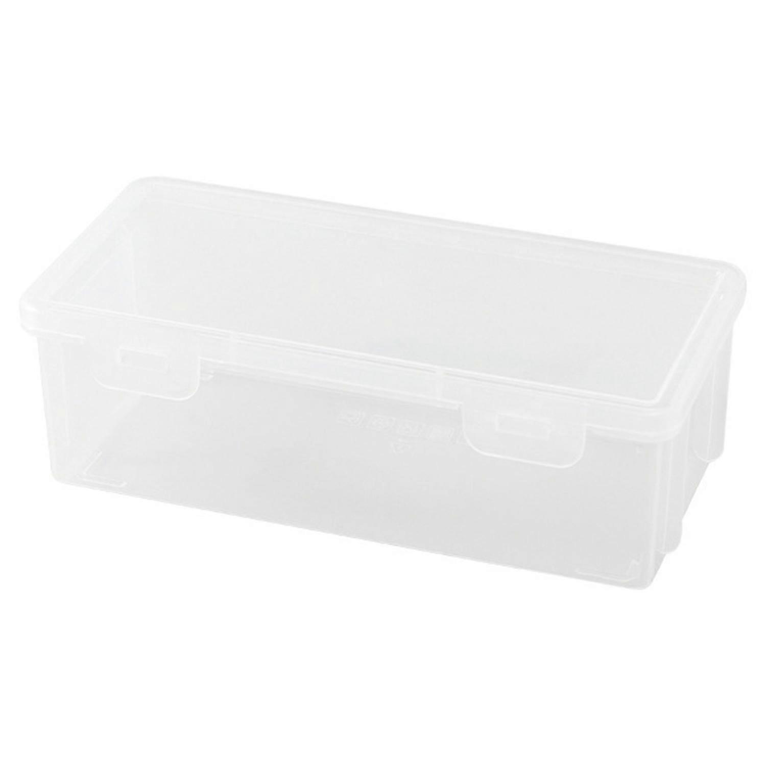 Transparent Stationery Box Pencil Case with Snap-Tight Lid Dustproof Large Capacity Stackable Pencil