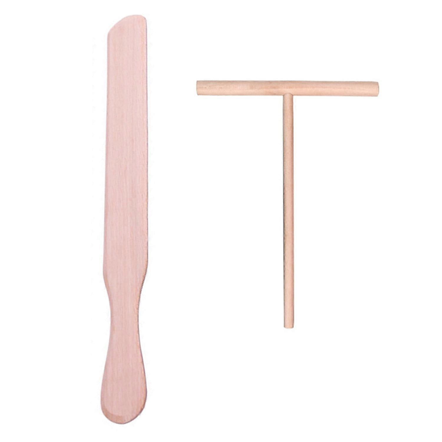 1 Set Pancake Spatula Non-stick Wooden Crepe Spreader Durable Convenient Pancake Tool for Home