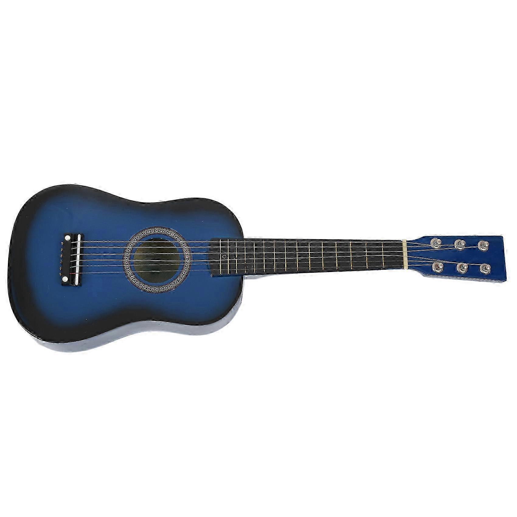 Mini 23 Inch Basswood 12 Frets 6 String Acoustic Guitar with Pick and Stringssuitablesuitable for Kids / Beginners(blue)
