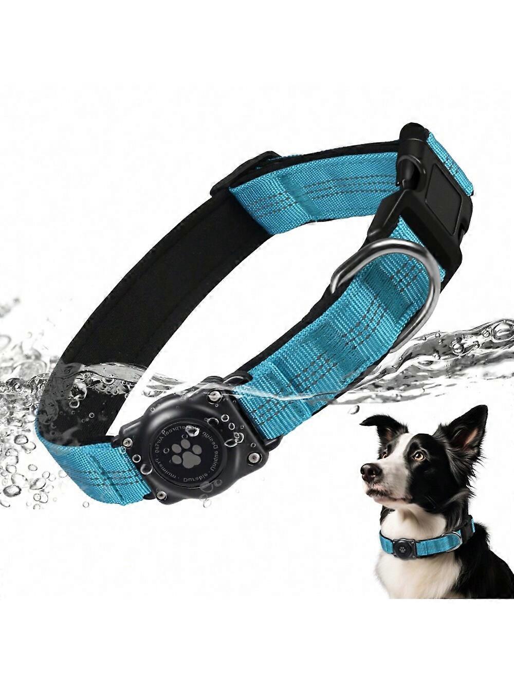 For AirTag Dog Collar, Waterproof Air Tag Dog Collar Holder, Reflective, Ultra-Durable, Comfortable Padded, Heavy Duty Dog Collars For Small Medium L