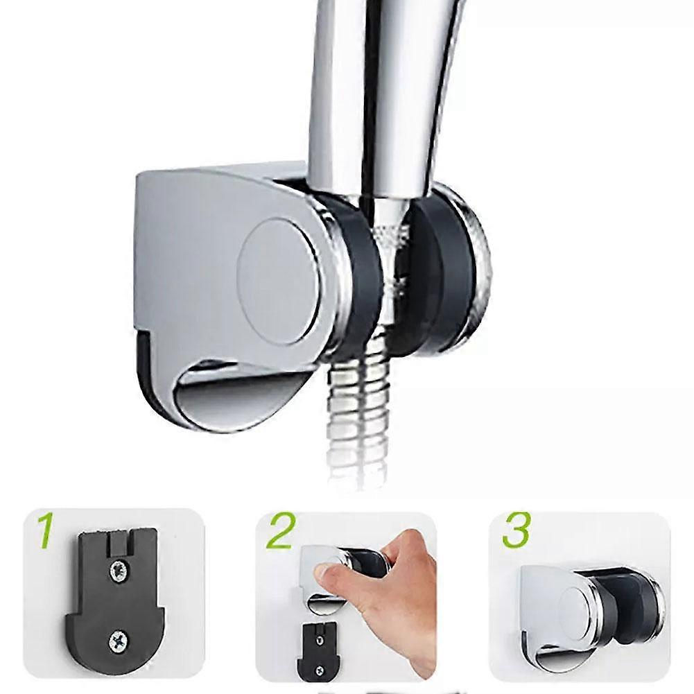 Shower Head Handset Holder Bathroom Wall Mount Adjustable Bracket Silver Robust