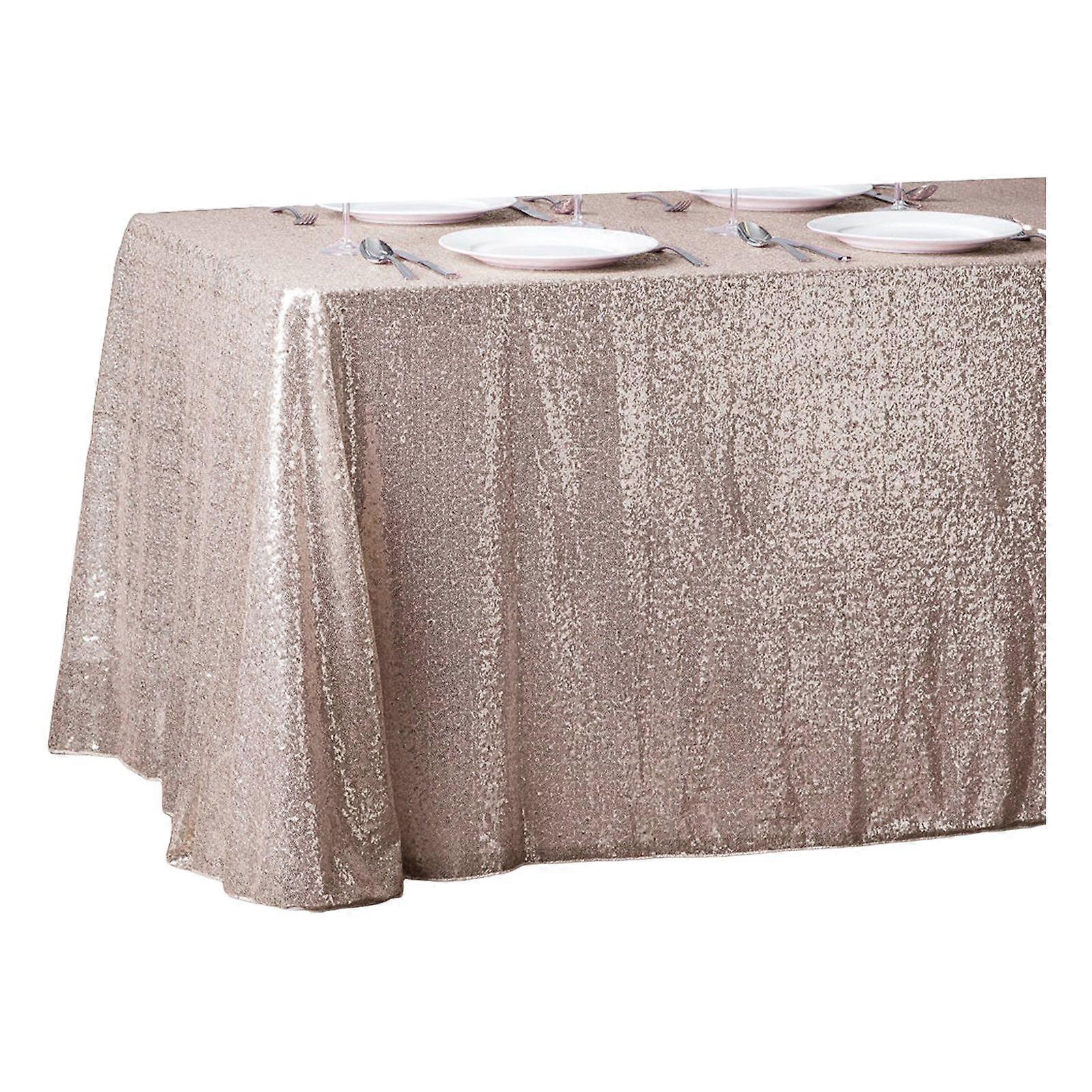 Table Runner Sequin Large Coverage Square Shape Stain-Proof Reusable Table Protection Decoration Prom Banquet Wedding Party Table Runner