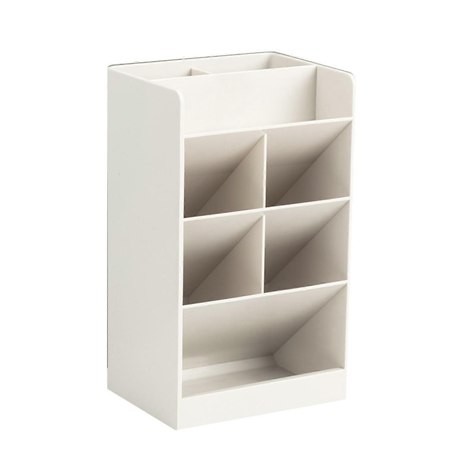 Pen Holder Multipurpose Large Capacity Modern Simple Slanted Design 5 Compartments Pencil Holder for