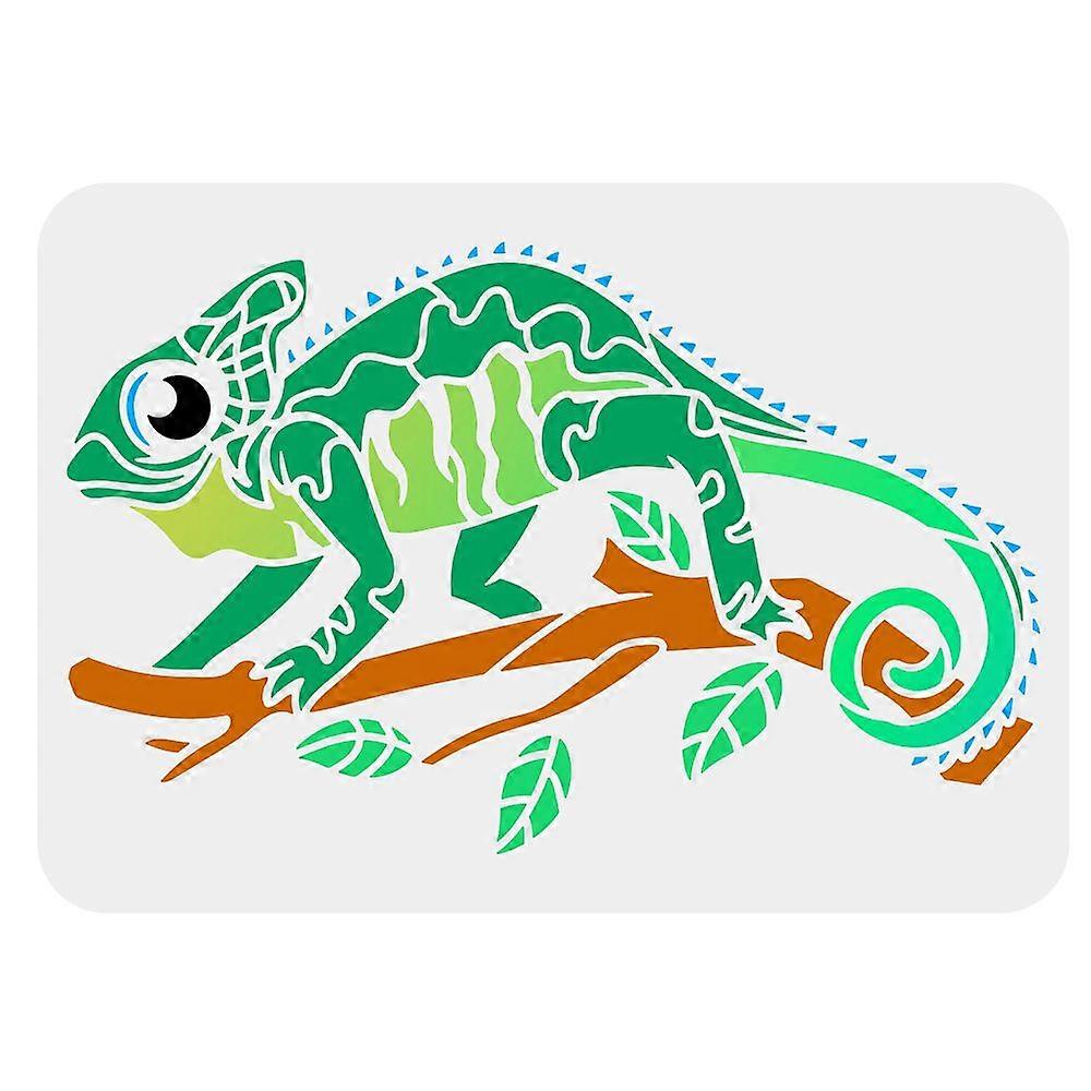 Plastic Drawing Painting Stencils Templates for Painting on Scrapbook Fabric Tiles Floor Furniture Wood Rectangle Lizard Pattern 29.7x21cm