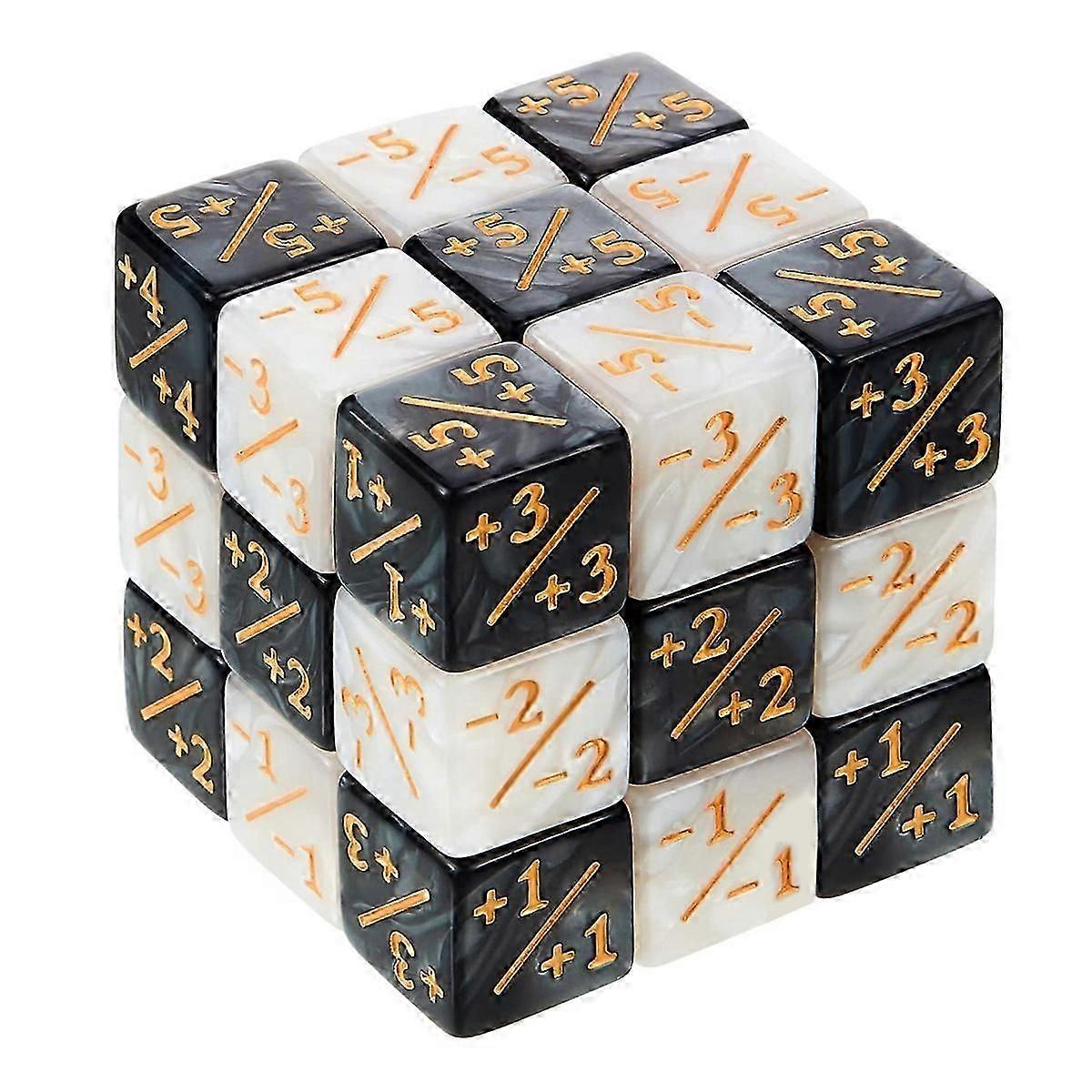 24 Pieces Dice Counters Token Dice Loyalty Dice Marble D6 Dice Square Compatible with ,,Card Gaming