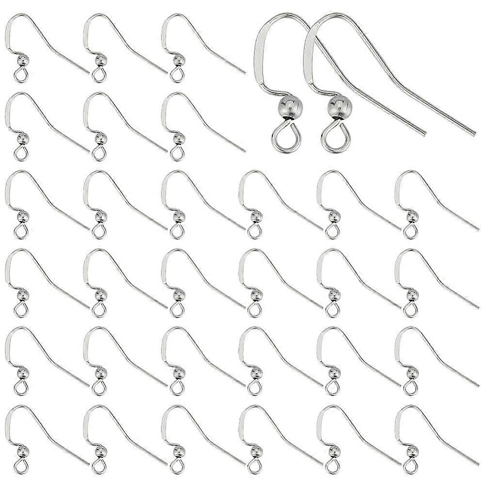 100Pcs Stainless Steel Ear Wires French Earring Hooks with Coil and Ball Ear Wires with Horizontal Loops Earring Hooks Accessories for DIY Jewelry Mak