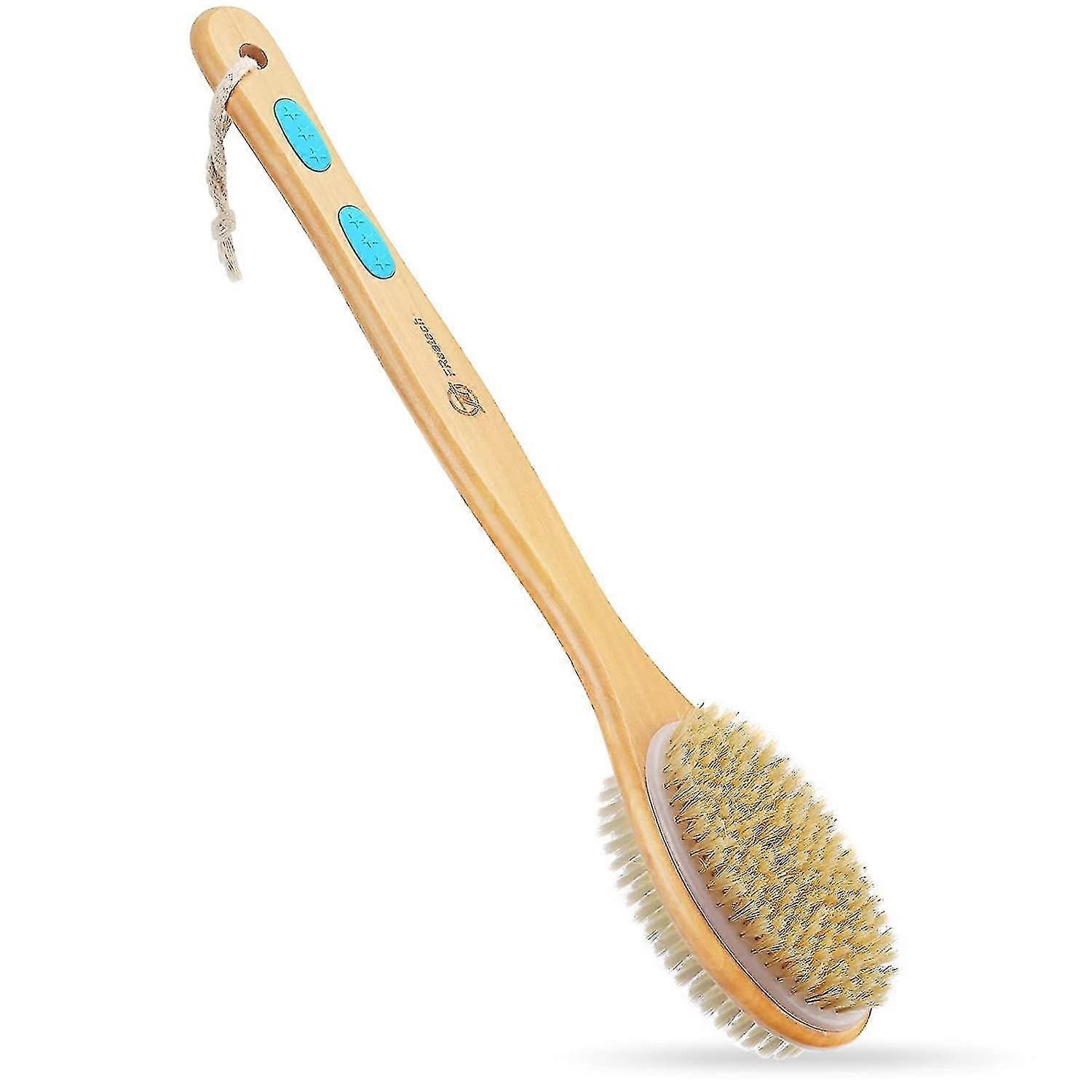 Rckenbrste Mit Langem Holzstiel, 2-seitige Krperbrste Mit Steife Naturborsten Und Weiche Nylonborsten, Duschbrste Badebrste Zum Peeling, Cellulite B