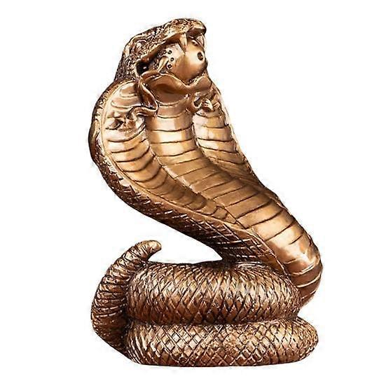 Resin Snake Figurine Vintage Chinese Zodiac Mascot Snake Model Good Luck Mini Animal Statue Sculpture