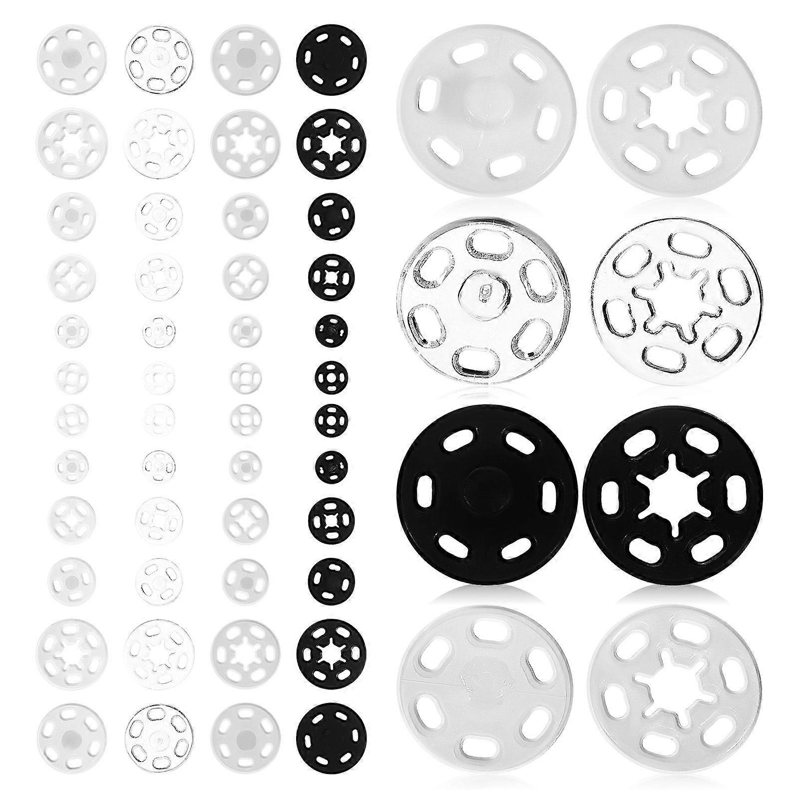 120 Sets Snap Buttons Sewing Snap Button Fastener Tool Plastic Sew-on Snap Buttons