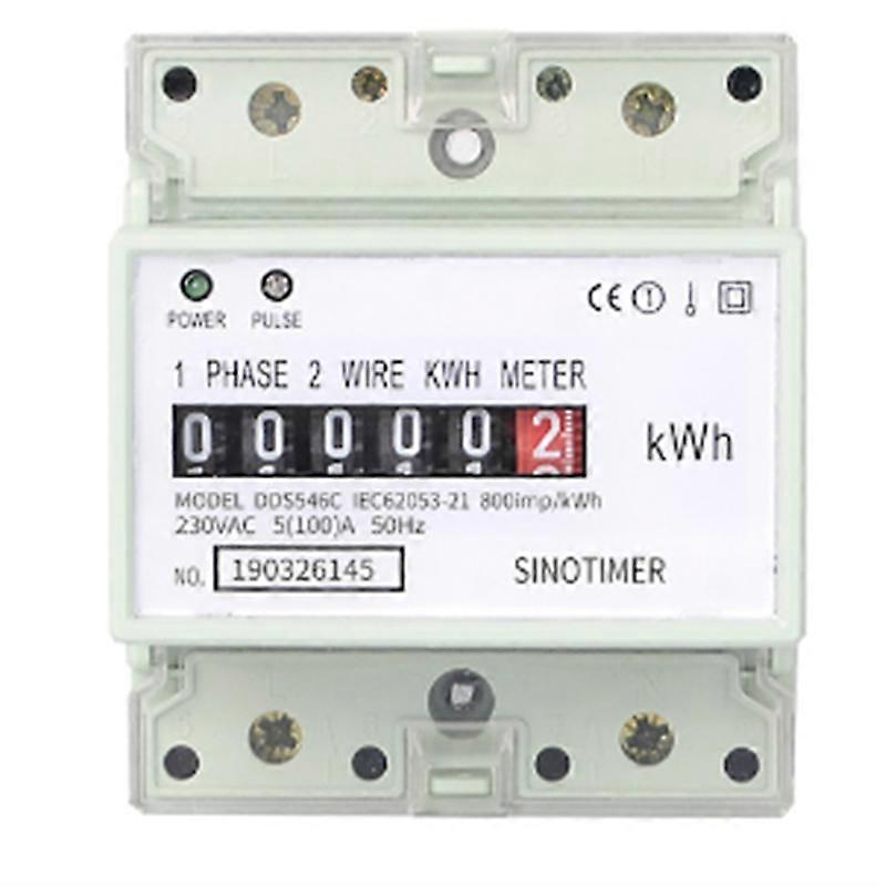 Electric Single Phase Two Wire AC 220V 100A Energy Meter KWh Counter Consumption Analog Electricity
