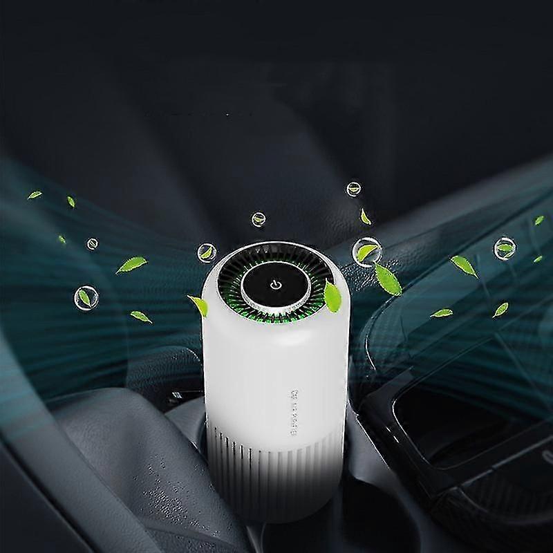 White Air Purifier with Real Hepa Filter with UV-C Light, Mini Air Purifier Removes 99.97% Smoke All