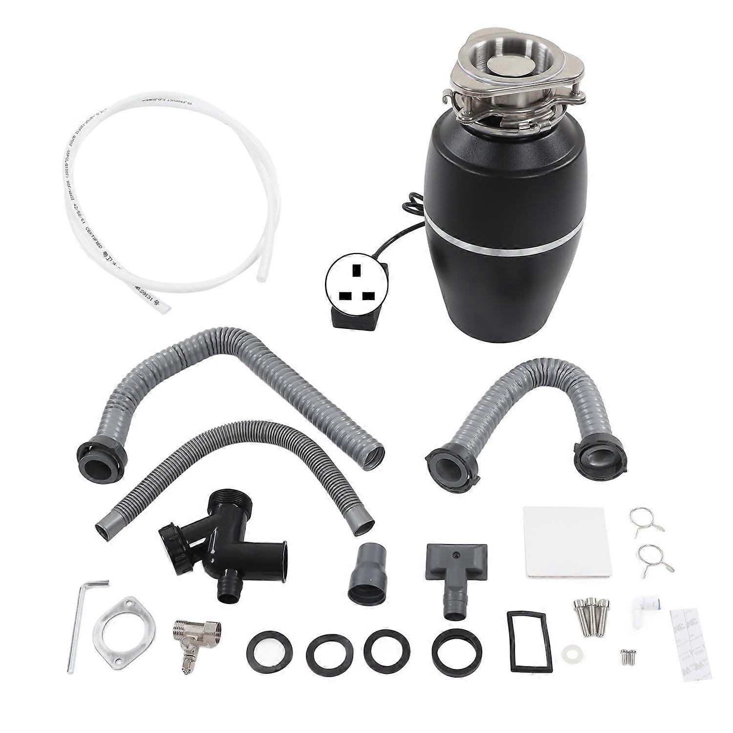 1HP Black Kitchen Waste Disposer High Accuracy Quiet Operation Garbage Disposal Machine Crusher 1300