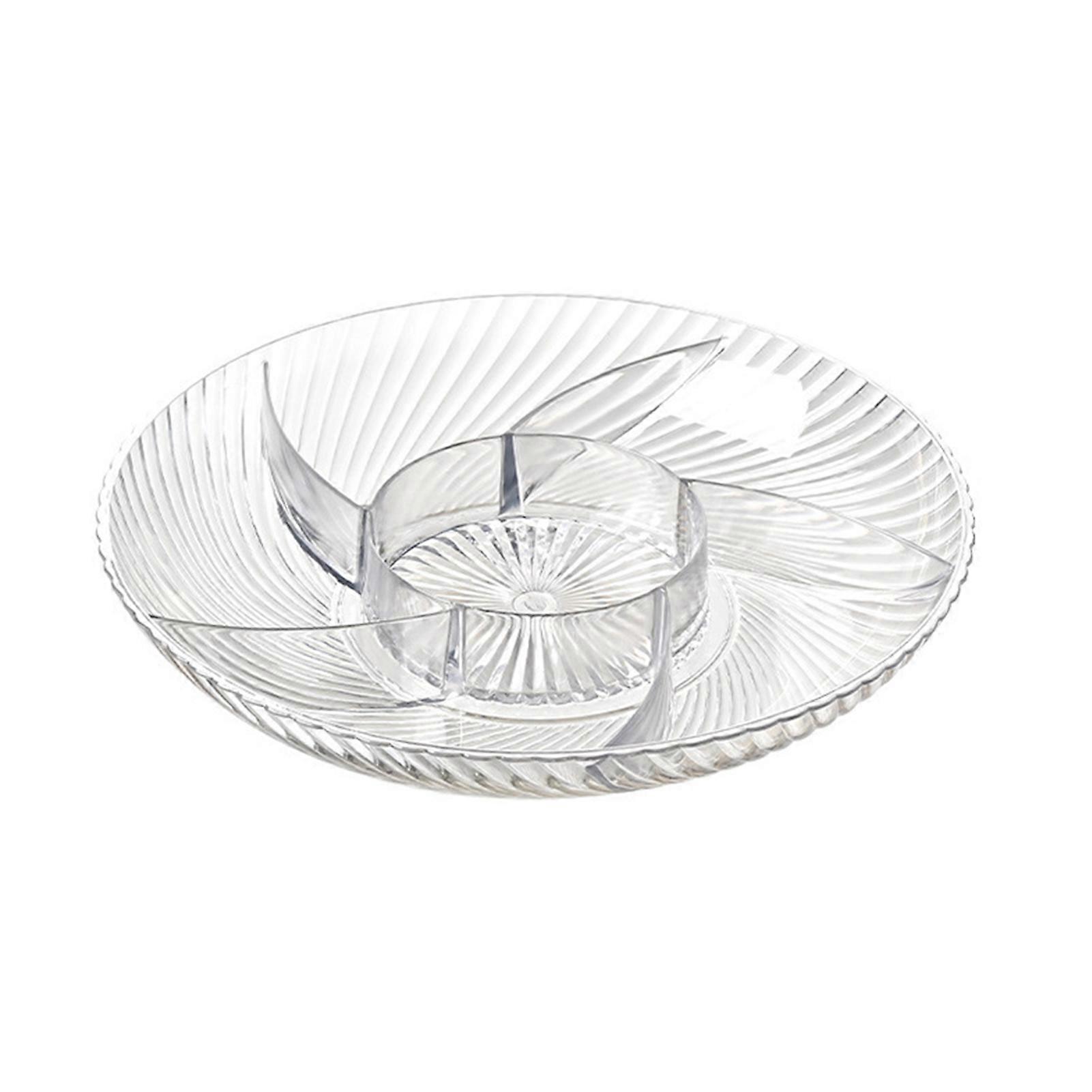 6 Compartment Fruit Tray Divided Snack Plate Transparent