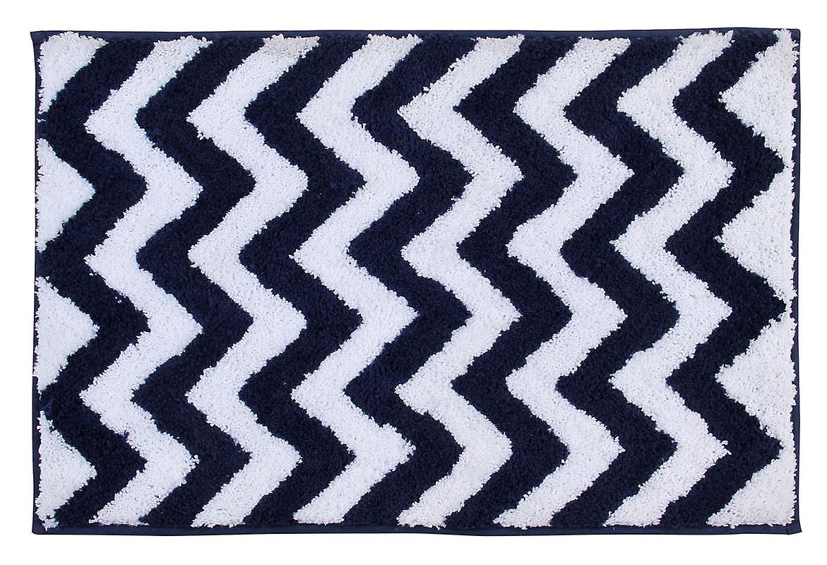 Penguin Home® Microfiber Tufted Reversible Bath Mat - Waves and Rectangles