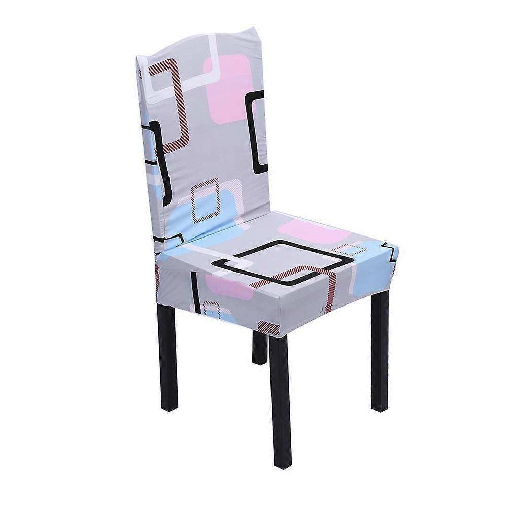 スパンデックス伸縮性のあるディナーチェアカバールームシートスリップカバープリントシンプルアーティスティックパターン#6