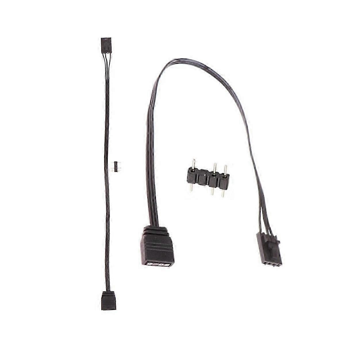 2Pcs for 4PIN RGB to Standard ARGB 3-Pin 5V Adapter Connector RGB Cable 25cm